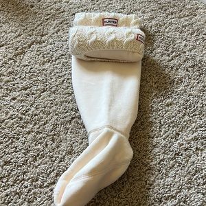 Never been used Hunter Wellies sock for tall rain boot. Knit top.